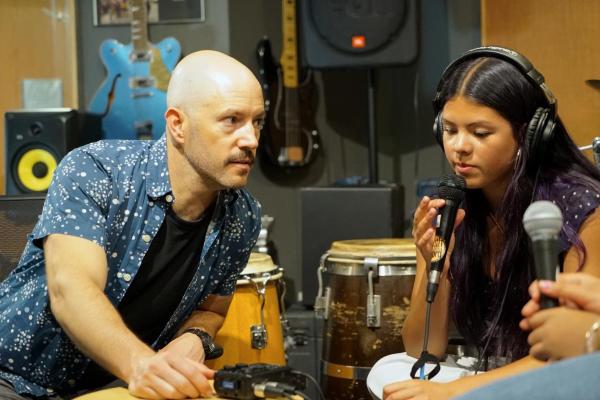 Ryan Conarro helps Youth on Record podcast camper record audio 
